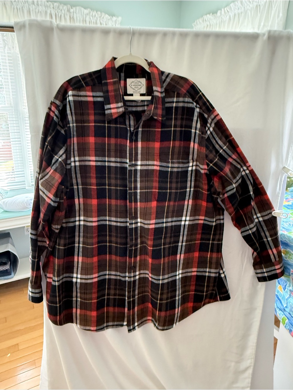 St. John’s Bay Men’s 3XLT Plaid Flannel Shirt Big Tall 100% Cotton